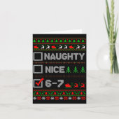 6-7 Meme Nice Naughty 67 Christmas Brain Rot Funny Karte (Vorderseite)