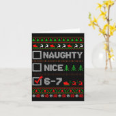 6-7 Meme Nice Naughty 67 Christmas Brain Rot Funny Karte (Gelbe Blume)