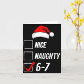 6-7 Meme Nice Naughty 67 Christmas Brain Rot Funny Karte (Gelbe Blume)