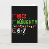 6-7 Meme Nice Naughty 67 Christmas Brain Rot Funny Karte (Vorderseite)