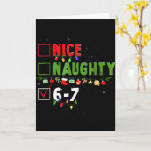 6-7 Meme Nice Naughty 67 Christmas Brain Rot Funny Karte (Gelbe Blume)