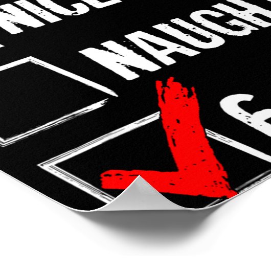 6-7 Meme Nice Naughty 67 Christmas Brain Rot Funny Poster (Ecke)