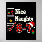 6-7 Meme Nice Naughty 67 Christmas Brain Rot Funny Poster (Vorne)