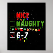 6-7 Meme Nice Naughty 67 Christmas Brain Rot Funny Poster (Vorne)