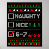 6-7 Meme Nice Naughty 67 Christmas Brain Rot Funny Poster (Vorne)