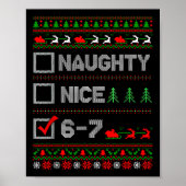 6-7 Meme Nice Naughty 67 Christmas Brain Rot Funny Poster (Vorne)