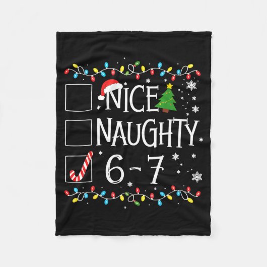 6-7 Meme Nice Naughty 67 Christmas  Fleecedecke (Vorderseite)