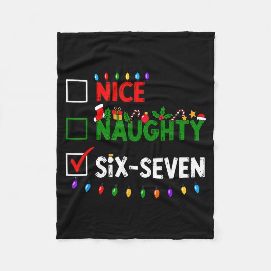 6-7 Meme Nice Naughty Six Seven 67 Christmas  Fleecedecke (Vorderseite)