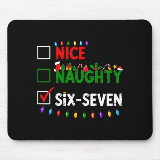 6-7 Meme Nice Naughty Six Seven 67 Christmas  Mousepad (Vorne)