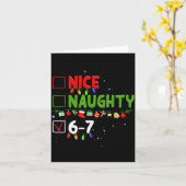6-7 Meme Nice Naughty Six Seven 67 Funny Christmas Karte (Gelbe Blume)