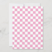 6 7 Meme Pink Checkerboard Mädchen Geburtstag Einladung (Rückseite)