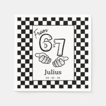 6 7 Meme Schwarz Weiß Schachbrett Geburtstagsfeier