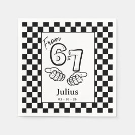 6 7 Meme Schwarz Weiß Schachbrett Geburtstagsfeier Serviette