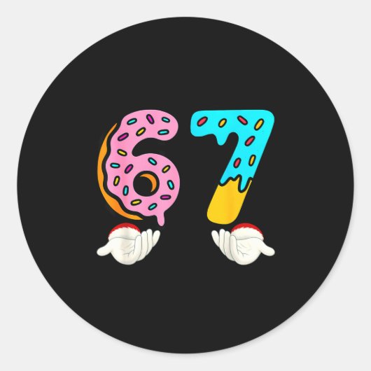 6-7 Meme Shirts 67 Christmas Brain Rot Funny Boys Runder Aufkleber (Vorderseite)