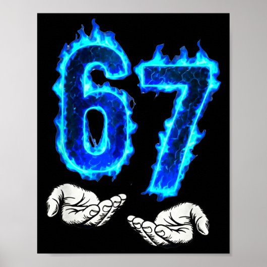 6 7 Meme Six Seven 67 Hände Meme Lustig Männer Fra Poster (Vorne)