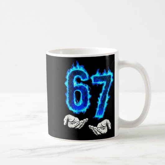6 7 Meme Six Seven 67 Hands Meme Funny Men Girls B Kaffeetasse (Rechts)
