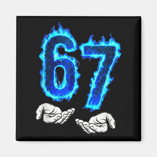 6 7 Meme Six Seven 67 Hands Meme Funny Men Girls B Magnet (Vorne)
