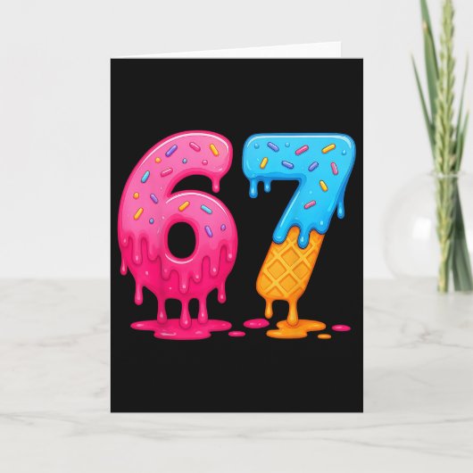 6 7 Meme Six Seven Eis Drip Karte (Vorderseite)