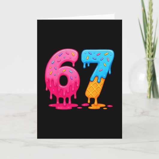 6 7 Meme Six Seven Eis Drip Karte (Vorderseite)