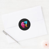 6 7 Meme Six Seven Eis Drip  Runder Aufkleber (Umschlag)