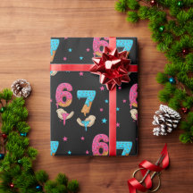 6 7 Meme Six Seven Geburtstag Geschenkpapier