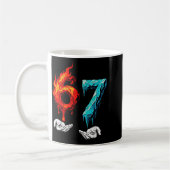 6 7 Meme Six Seven Ice 67 Flames Funny Kids Youth Kaffeetasse (Links)