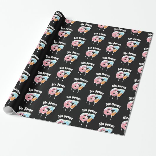6 7 Meme Six Seven Party-Geschenkpapier Geschenkpapier (Ungerollt)