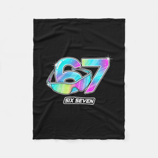 6 7 Meme Six Seven Sungles Gen Alpha Funny Design Fleecedecke (Vorderseite)