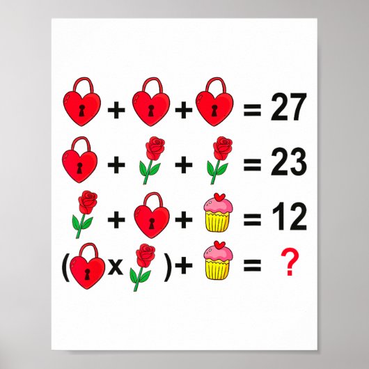 6 7 Meme Six Seven Valentines Day 67 Do The Math T Poster (Vorne)