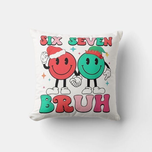 6 7 Meme Six Seven Xmas Lustig 67 Weihnachten Jung Kissen (Vorderseite)