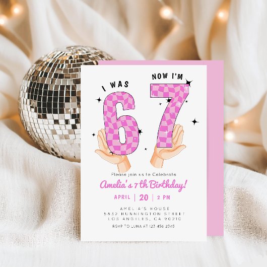 6 7 Meme Trend Sechs Sieben Geburtstag  Einladung