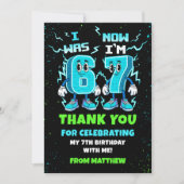 6 7 Meme Trend Six Seven Birthday Party Dankeskarte (Vorderseite)