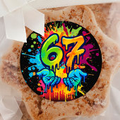 6 7 Meme Trend Six Seven Birthday Sticker