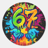 6 7 Meme Trend Six Seven Birthday Sticker (Vorderseite)