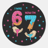 6 7 Meme Trend Six Seven Birthday Sticker (Vorderseite)