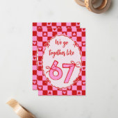 6 7 Meme Trendy Coquette Bow Valentines Day Mitteilungskarte (Vorderseite/Rückseite Beispiel)