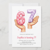 6 7 Meme Trendy Six Seven Birthday Einladung (Vorderseite)