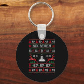 6 7 Meme Ugly Christmas Sweater 67 Six Seven Funny Schlüsselanhänger (Vorderseite)