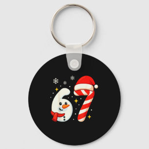 6 7 Meme Weihnachts-Shirt 67 Sechs Sieben Schneema Schlüsselanhänger
