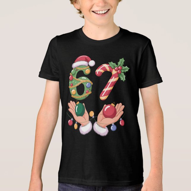 6-7 Meme Weihnachtsshirt Tri-Blend Shirt (Vorderseite)