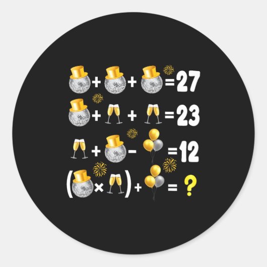 6-7 New Year 2026 New Years Eve Party Supplies Mat Runder Aufkleber (Vorderseite)