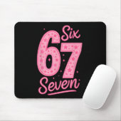 6 7 Nummer 67 Rosa Sechs Sieben Meme Slang Frauen Mousepad (Mit Mouse)