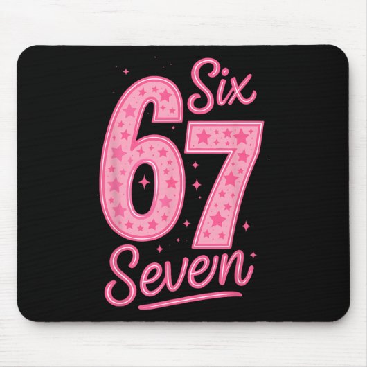 6 7 Nummer 67 Rosa Sechs Sieben Meme Slang Frauen Mousepad (Vorne)
