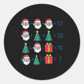 6 7 Order Operation Christmas Math Professor Costu Runder Aufkleber (Vorderseite)