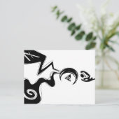 6 7 planet black white art postkarte (Stehend Vorderseite)