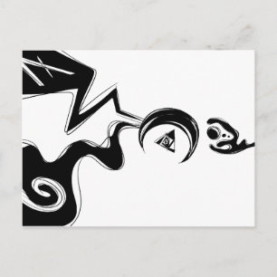 6 7 Planeten Schwarzweiß Kunst Postkarte