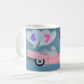 6 7 Poodle in Pink Classic Car flying in sky  Kaffeetasse (Vorderseite Links)