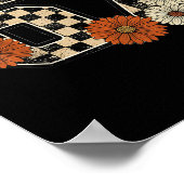 6 7 Retro Fall Meme Checkerboard Tee Haunted  Poster (Ecke)