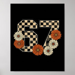 6 7 Retro Herbst Meme Schachbrett T-Shirt Heimgesu Poster