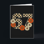 6 7 Retro Herbst Meme Schachbrett Tee Heimgesucht  Karte<br><div class="desc">6 7 Retro Herbst Meme Schachbrett Tee Heimgesucht von 67 Sechs Sieben</div>